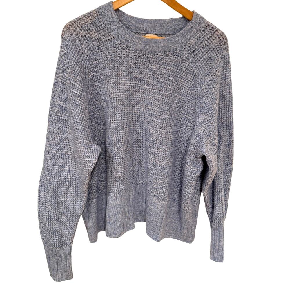 New Day Periwinkle Blue Textured Knit Sweater Women’s Large Soft Cozy‎ Pullover
